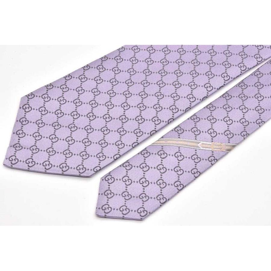GUCCI（グッチ） ネクタイ シルク GGパターン 8cm パープル 456520