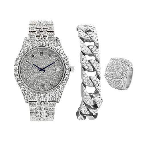 送料無料 早い者勝ち メンズヒップホップ時計 トリムに大きなラインストーン ダイヤルにエレガントなバゲットタイムイ ブランド直営 Globeedconsultancy Com