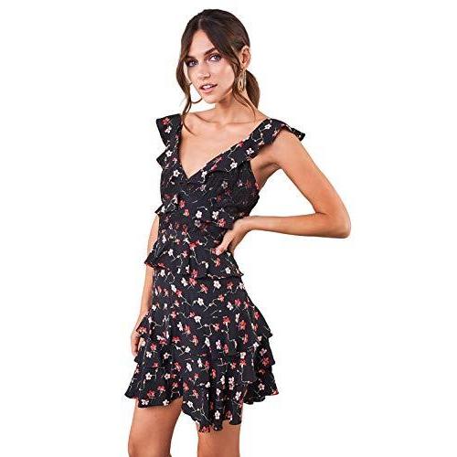 売り尽くしセール Sugar Lips レディース 花柄プリント フリルドレス Us サイズ Small カラー ブラック 並行輸入品 超特価激安 Www Skylanceronline Com