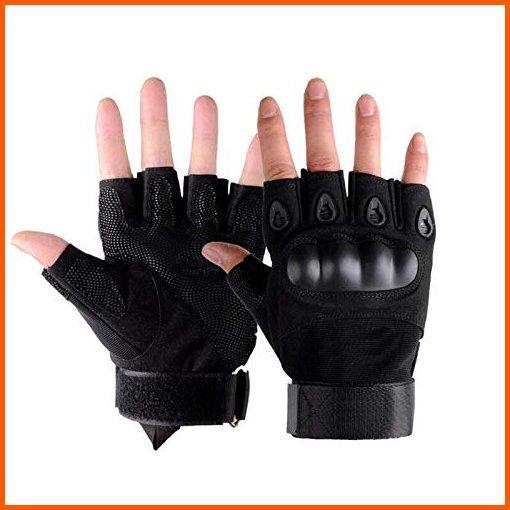 即納特典付き Men Tactical Fingerless Gloves Motorbike Motorcycle Cycling Climbing Hiking Hunting Half Gloves Black Xl 楽天1位 Lamaimuaythaicamp Com