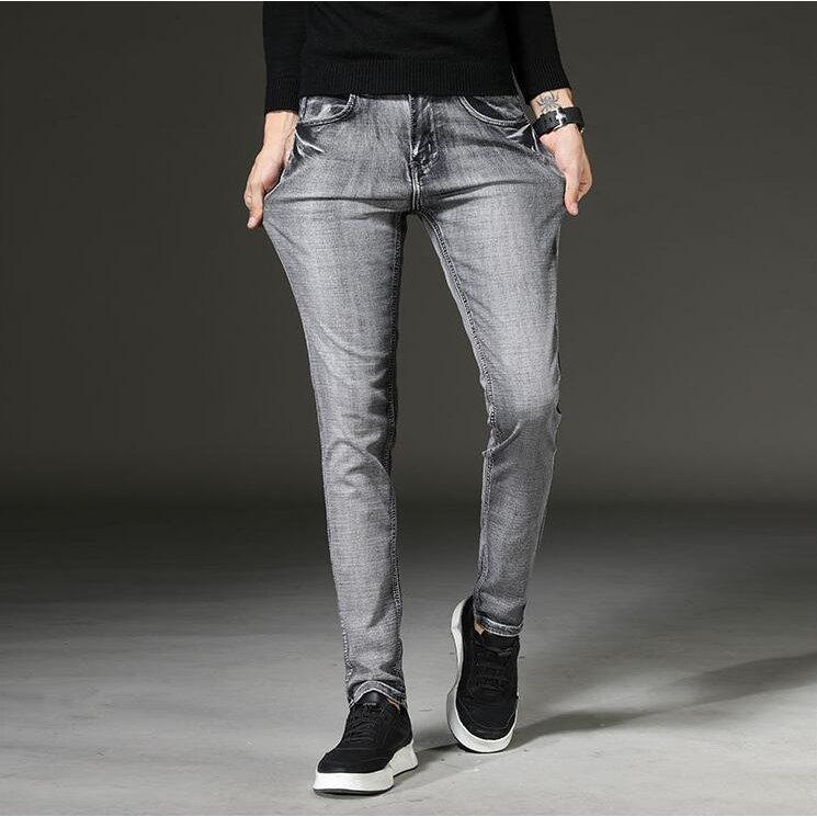 デニムパンツ 細身 ストレートパンツ 韓国風 デニムメンズロック丈パンツ スウェットパンツ ライトグレー ジーンズ ジーパン ボトムス Nmlkb7e 山口アパレルショップ 通販 Yahoo ショッピング