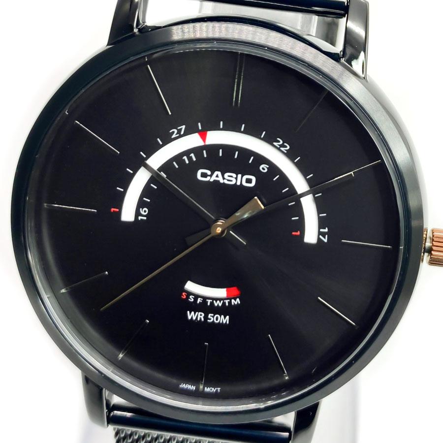 CASIO メンズ クォーツ 腕時計 ステンレススチール アナログ デイデイトカレンダー 3針 ブラック シルバー MTP-B105MB-1A｜yamaguchitradhing｜03