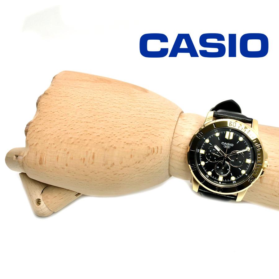 CASIO カシオ チープカシオ 腕時計 防水 ステンレス レザーベルト マルチファンクション デイデイトカレンダー MTP-VD300GL-1E｜yamaguchitradhing｜05