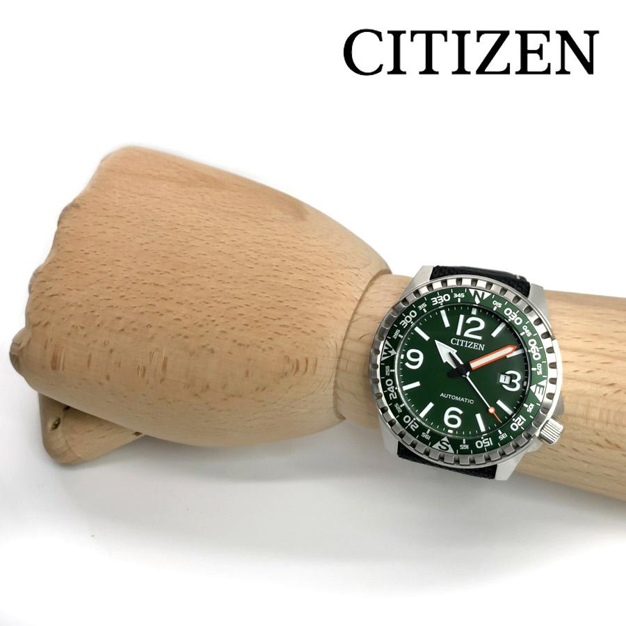CITIZEN シチズン メンズ 自動巻き 手巻き 腕時計 10気圧防水 ステンレススチール ナイロンベルト ダイバー デイトカレンダー  NJ2198-16X