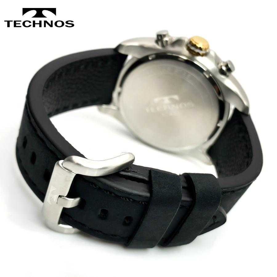 TECHNOS テクノス CHRONOGRAPH クロノグラフ メンズ 腕時計 防水 ステンレス ミネラルガラス 牛革レザーベルト T7A69SH｜yamaguchitradhing｜05