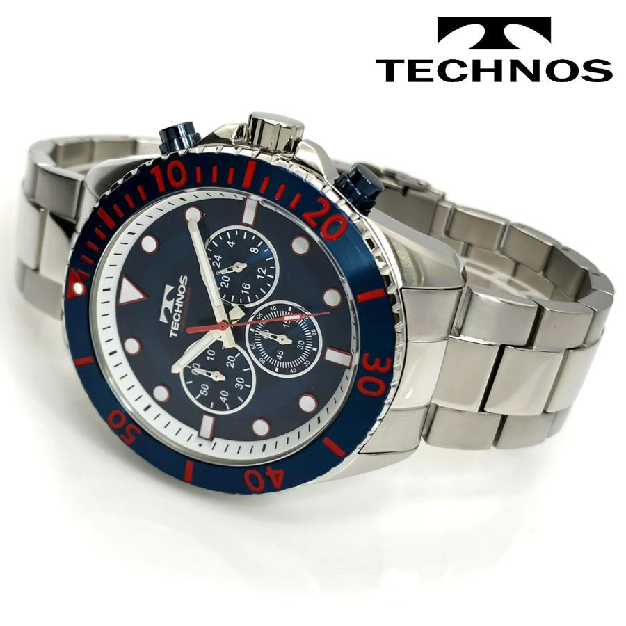 TECHNOS テクノス CHRONOGRAPH クロノグラフ メンズ 腕時計 5気圧防水 ステンレススチール ストップウォッチ T6B83NN｜yamaguchitradhing｜04