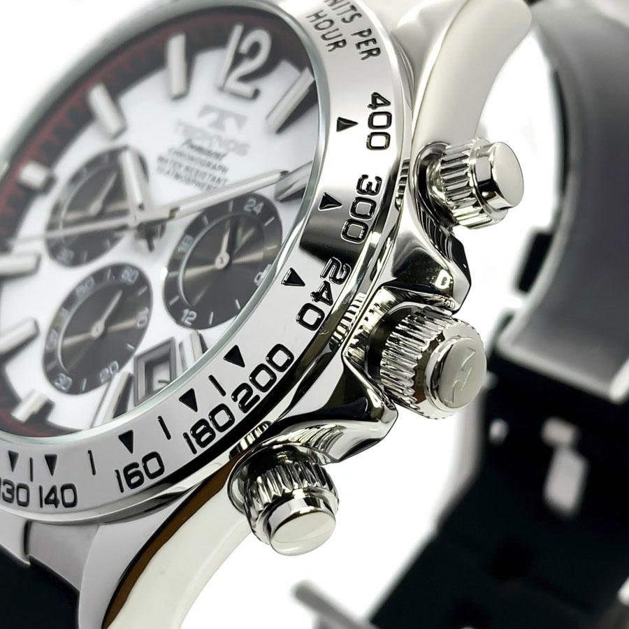 TECHNOS テクノス PROMINENT プロミネント メンズ 腕時計 防水 シリコンベルト クロノグラフ デイトカレンダー TP0801SW