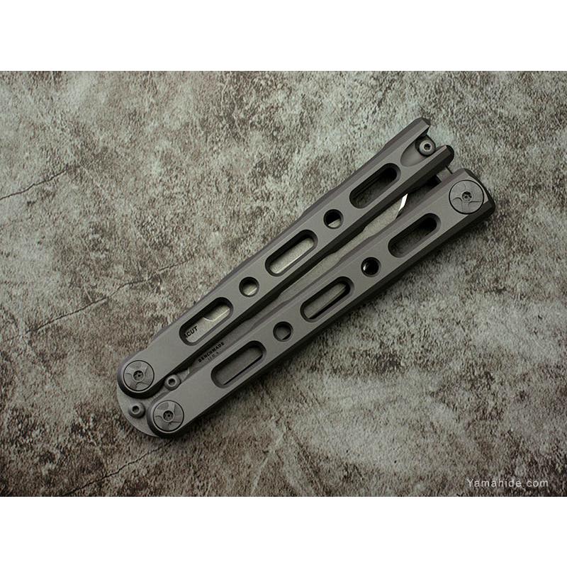 ベンチメイド 82 Laro グレイチタニウム バリソン フォールディングナイフ 折りたたみナイフ BENCHMADE 82 LARO GRAY TITANIUM BALISONG_5