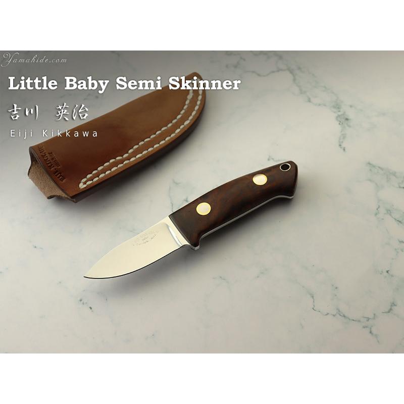 吉川 英治 作 1023 リトルベビー セミスキナー アイアンウッド シースナイフ   Eiji Kikkawa  Little Baby Semi Skinner  Sheath knife