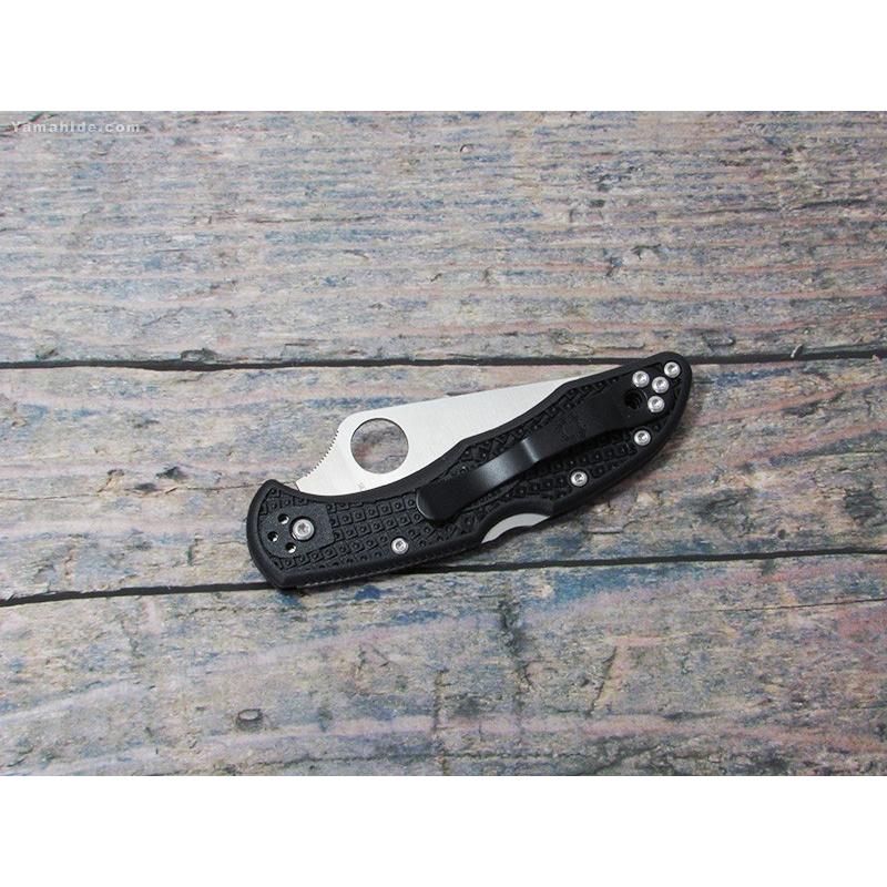 スパイダルコ C11PBK デリカ4 直刃 ブラックハンドル 折り畳みナイフ