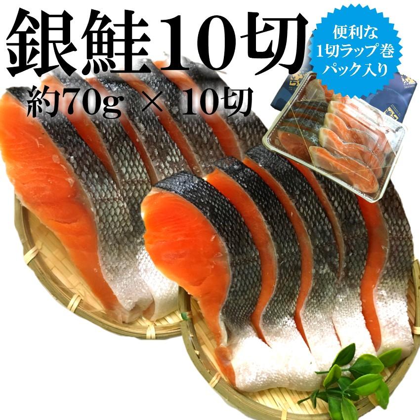 高品質 銀鮭 10切れ 約700g パック入り やまいち干物 鮭 同梱 サーモン 甘塩銀鮭