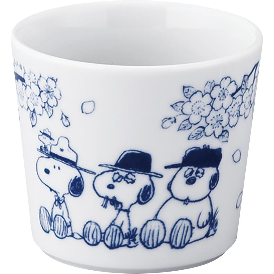SNOOPY（スヌーピー） OUTDOOR 染付 フリーカップ 蕎麦猪口 (花見