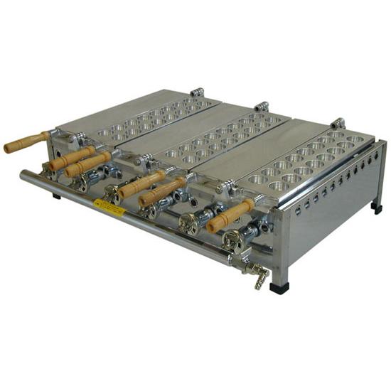 LPガス用 片面3丁(半自動たこ焼き器)山下金物製 (送料無料 LPガス用 片面3丁(半自動たこ焼き器)山下金物製 (送料無料