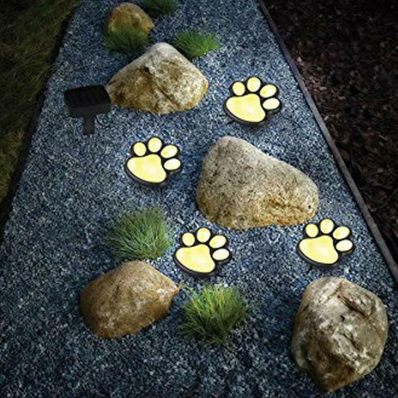 LEDソーラー ガーデンライト かわいい 屋外 防水 庭の装飾 犬猫動物 足跡 ライトパス 芝生ランプ 屋外 外灯 庭 おしゃれ 明るい