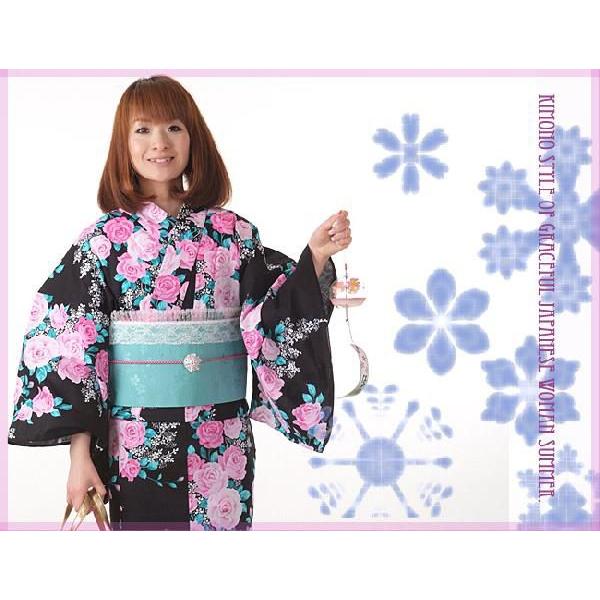 セイコマツダ 浴衣 レディース seiko matsuda 黒 バラ : 着物 セイコマツダ 浴衣 レディース seiko matsuda 黒 バラ : 着物