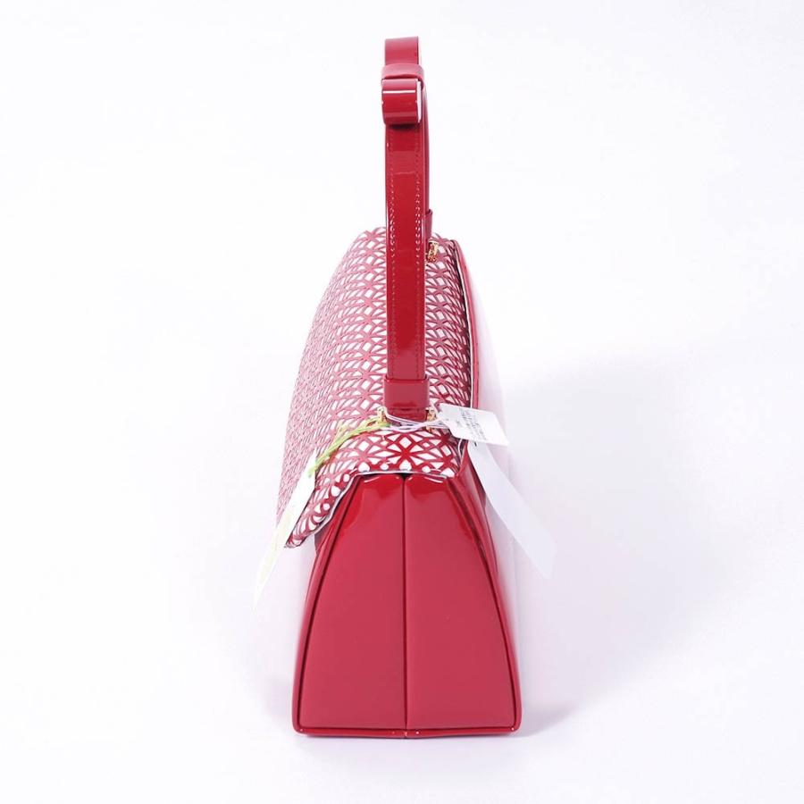 和装バッグ 成人式 振袖 fussa 日本製 赤 クリスタルパンチング