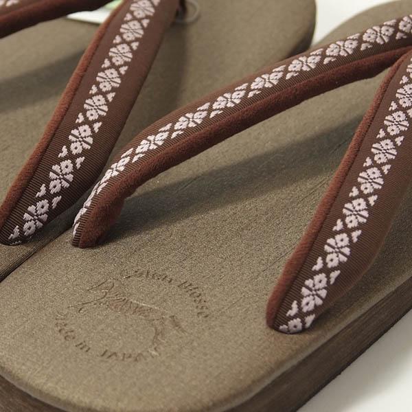 雪駄 メンズ Lサイズ カレンブロッソ 菱屋謹製 Caien Blosso 正絹博多織鼻緒 日本製 履きやすくて歩きやすい カフェ草履 茶 |  | 02