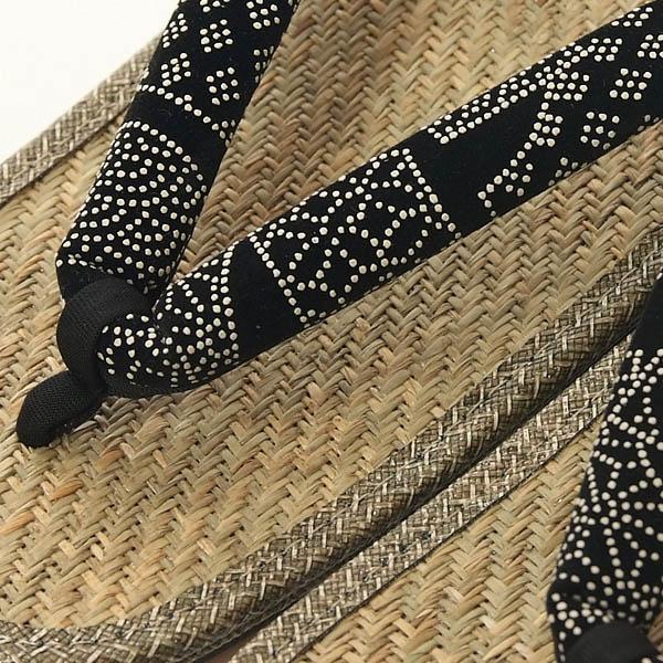 雪駄 メンズ LLサイズ 26-27cm パナマ 編み 本革底 三枚芯 印伝調鼻緒 履きやすくて歩きやすい |  | 03