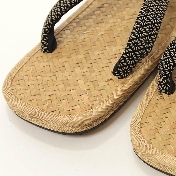 雪駄 メンズ 3Lサイズ 27-28cm アジロ 編み 本革底 三枚芯 印伝調鼻緒 履きやすくて歩きやすい 2柄 |  | 07