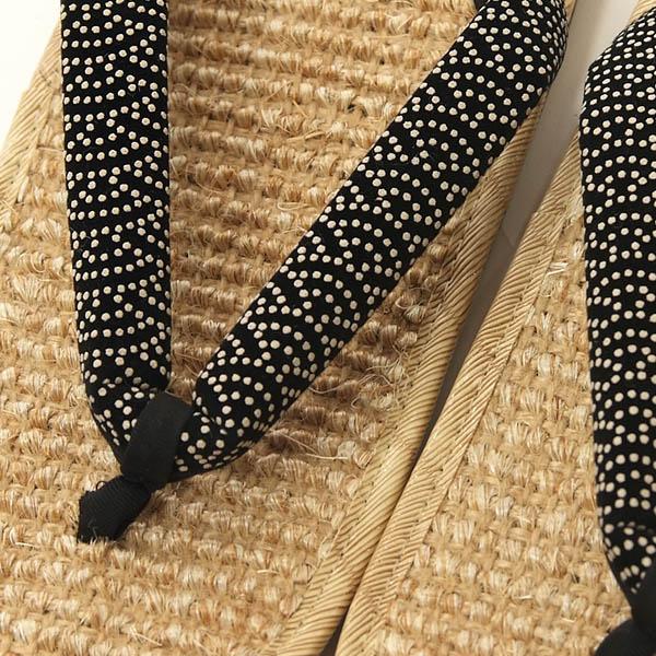 雪駄 メンズ Lサイズ 25-26cm ムシロ 編み 本革底 三枚芯 印伝調鼻緒 履きやすくて歩きやすい |  | 03