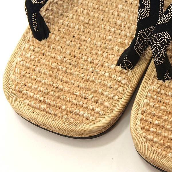 雪駄 メンズ 3Lサイズ 25-26cm ムシロ 編み 本革底 三枚芯 印伝調鼻緒 履きやすくて歩きやすい 2柄 |  | 07