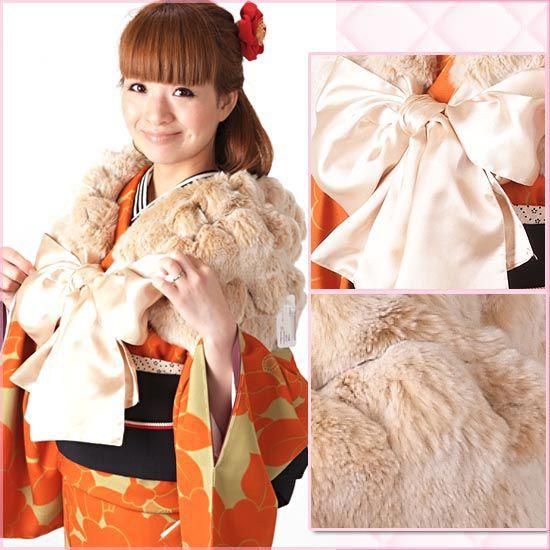 着物 ショール 成人式 振袖 サテンリボン 日本製 : 着物通販 きもの