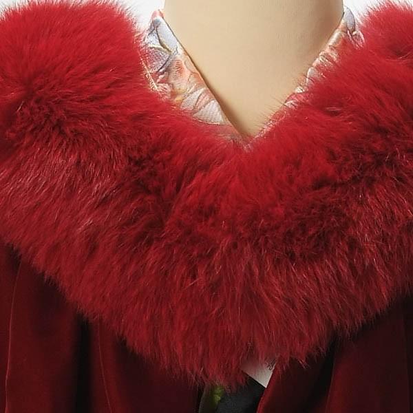 ショール 振袖 成人式 ドレス ストール ブルーFOXファー 羽織