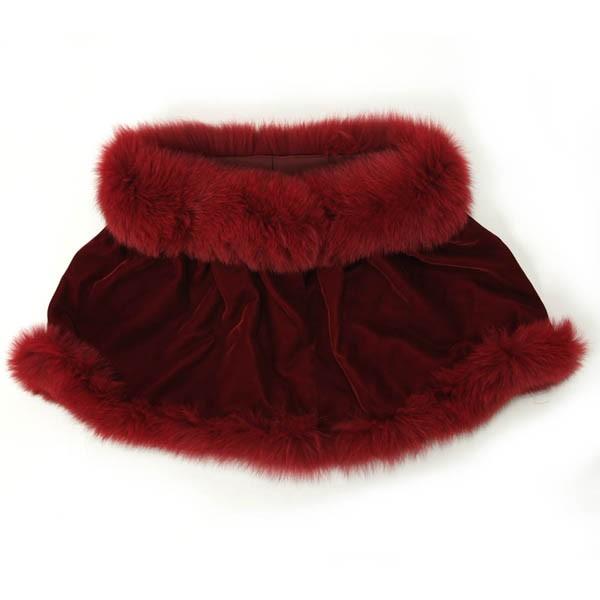 ベルベット　毛皮　ショール ショール 振袖 成人式 ドレス ストール ブルーFOXファー 羽織