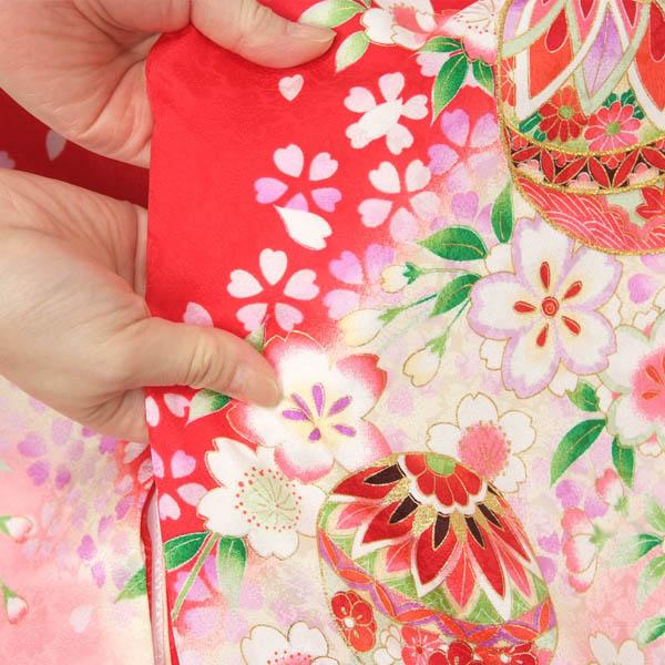 お宮参り着物 のしめ 女の子 産着 初着 祝着 正絹 熨斗目 赤 : 着物 