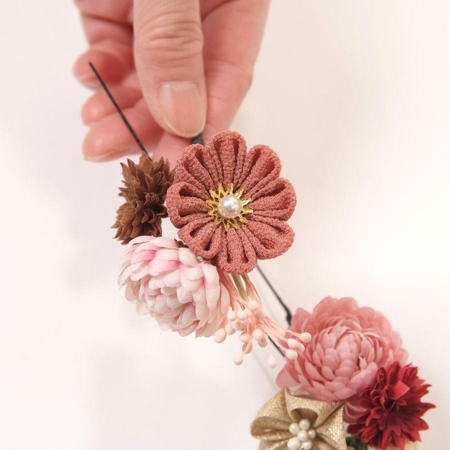 髪飾り 振袖 成人式 袴 2個セット Uピン シャルマン 花 つまみ細工 可愛い おしゃれ 日本製 ピンク　 |  | 02