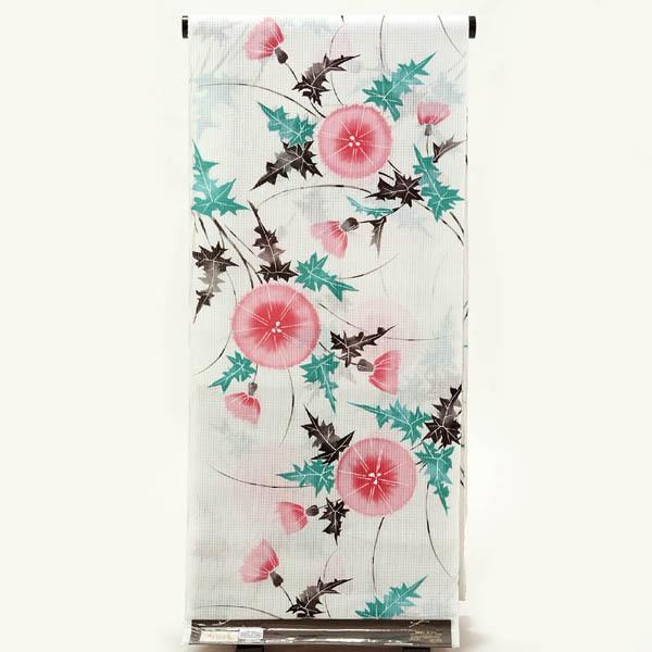 浴衣 反物 女性用 そしてゆめ 日本製 綿 変わり織り オフホワイト オプションでお仕立て承ります