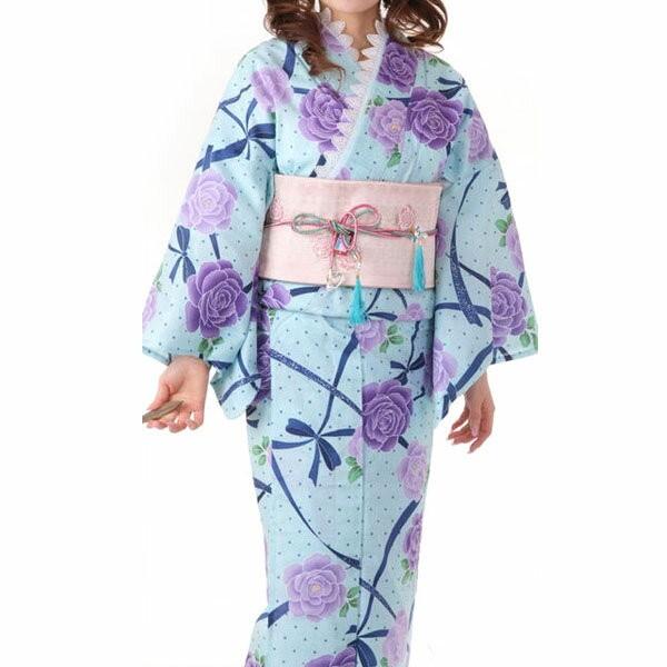 浴衣 JUN AMI MISAKO 単品 綿 水色 バラ :88031405:着物通販 きもの山喜 - 通販 - Yahoo!ショッピング