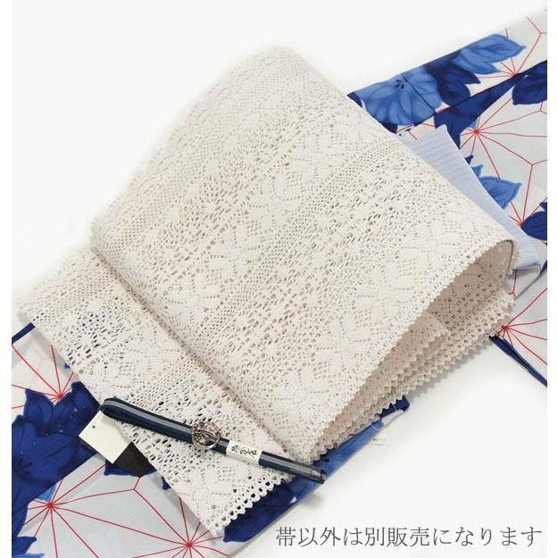 撫松庵　夏着物（浴衣）＋リバーシブル半幅帯＋夏紗八寸名古屋帯 夏帯 名古屋帯 新品 八寸 紗 夏名古屋帯 夏用 ポリエステル 八寸