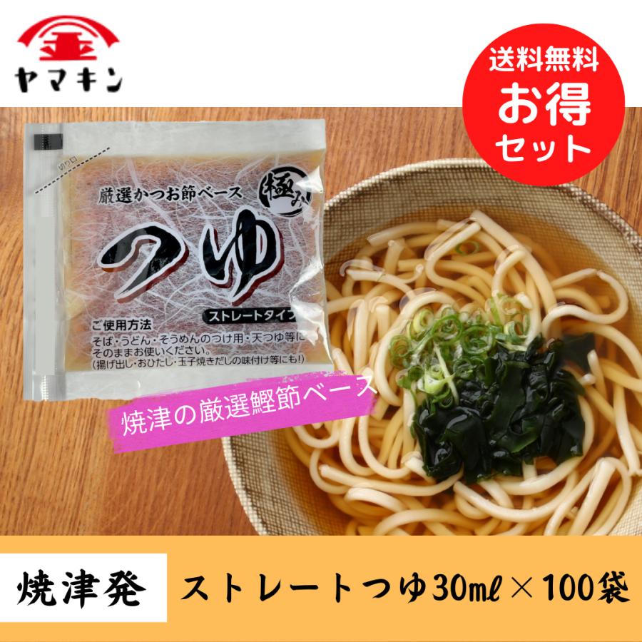 ストレートつゆ 30ML×100袋  めんつゆ　つゆ　うどんつゆ　そばつゆ　小袋つゆ　小袋めんつゆ　お弁当 | 