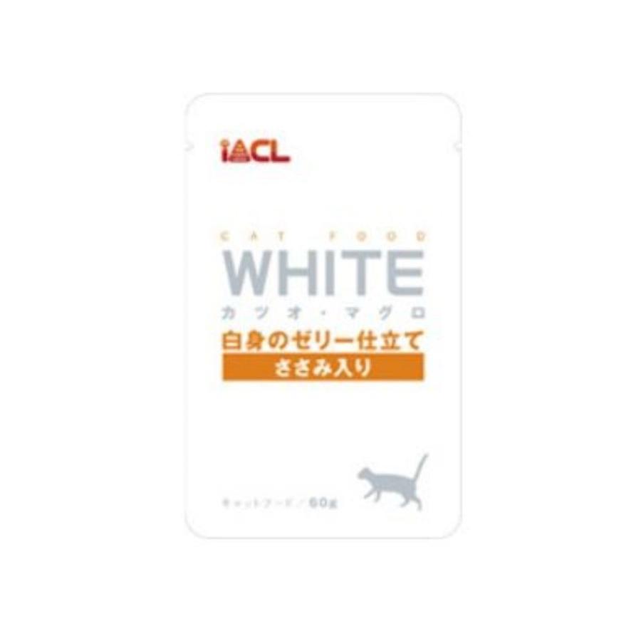 【まとめ売り】イトウ WHITE カツオ・マグロ 白身のゼリー仕立て ささみ入り 60g×14個 (4906295066065×14)｜yamakishi