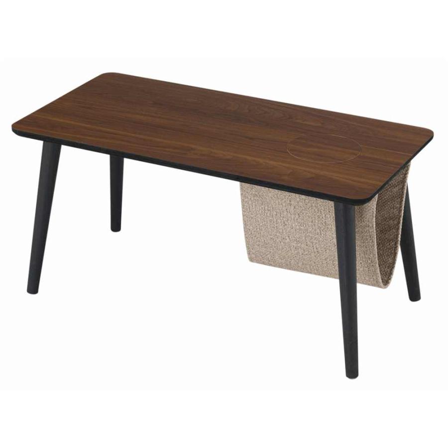 ドウシシャ ハンモック付き穴あきテーブル ブラウン [ローテーブル 座