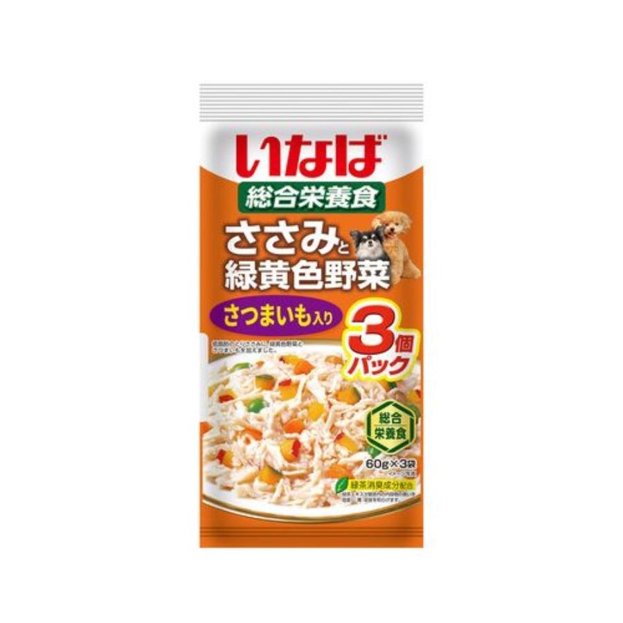いなばペットフード ささみと緑黄色野菜 さつまいも入り 60g×3袋