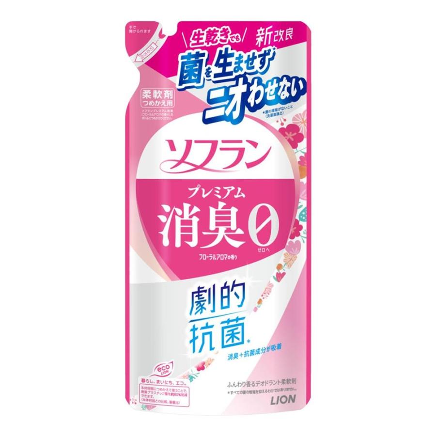 LION(ライオン) ソフラン プレミアム消臭 フローラルアロマの香り [詰替用 柔軟剤 洗濯 衣類 消臭 抗菌 部屋干し] つめかえ用 ...