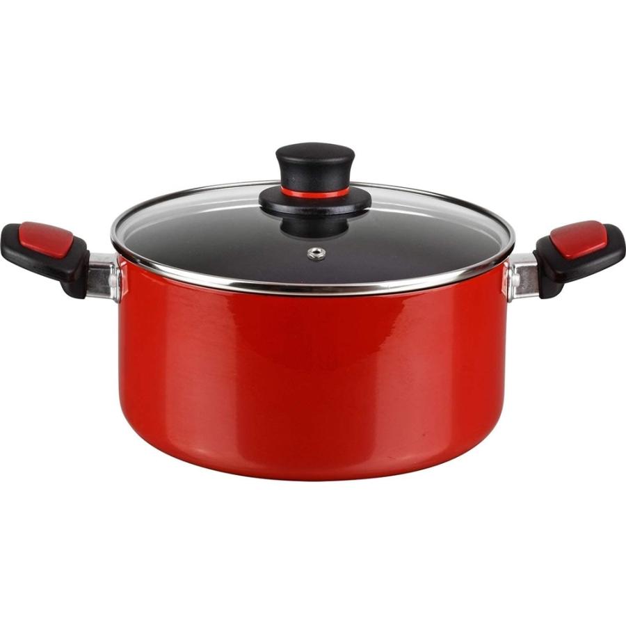 和平フレイズ ルッカ IH対応 両手鍋 ダイヤモンドコート レッド RB