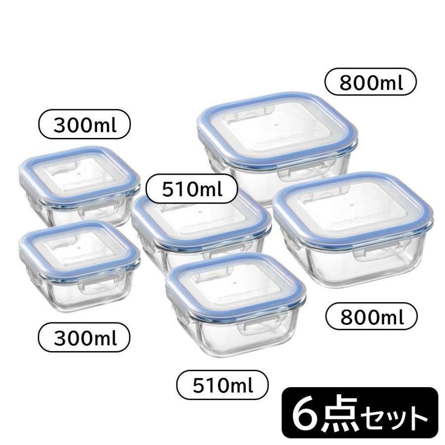 ガラス製調味料入れ8個セット(業務用) 和平フレイズ Resh(レッシュ) 耐熱ガラス 保存容器 6Pセット A [ケース