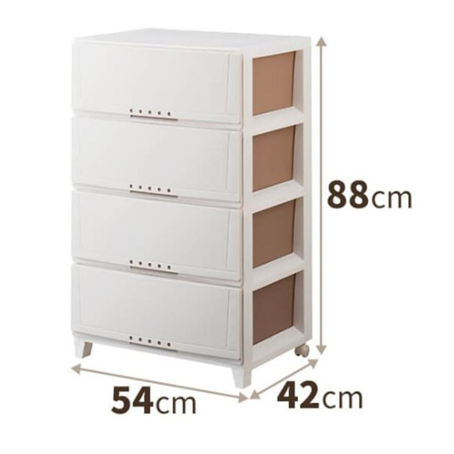 【新品未使用‼️】定価7,680円♪ 天馬 プロフィックス ルームケース5404 54cm幅4段プラスチックチェスト タンス 衣類収納家具 カプチーノ色♪ 天馬 プロフィックス ルームケース 5404 [チェスト 収納 衣類 幅54cm