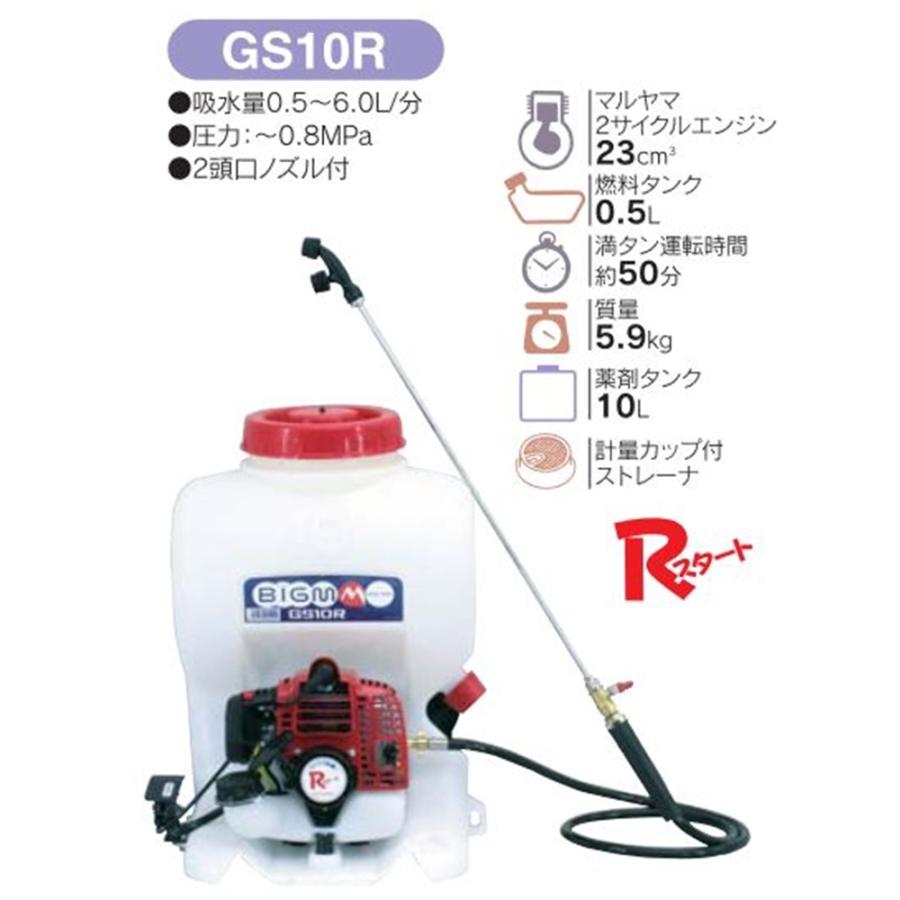 丸山製作所　背負動力噴霧器　エンジン式動噴　ガーデン]　GS10R　除草ノズル付　[除草剤　散布　園芸