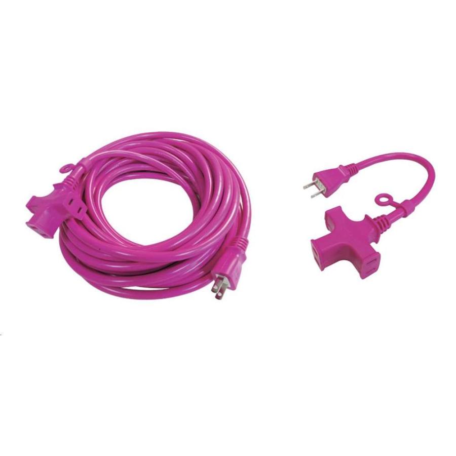 SEIWA 正和電工 トライアングルタップ 20m ピンク [延長コード 3ツ口