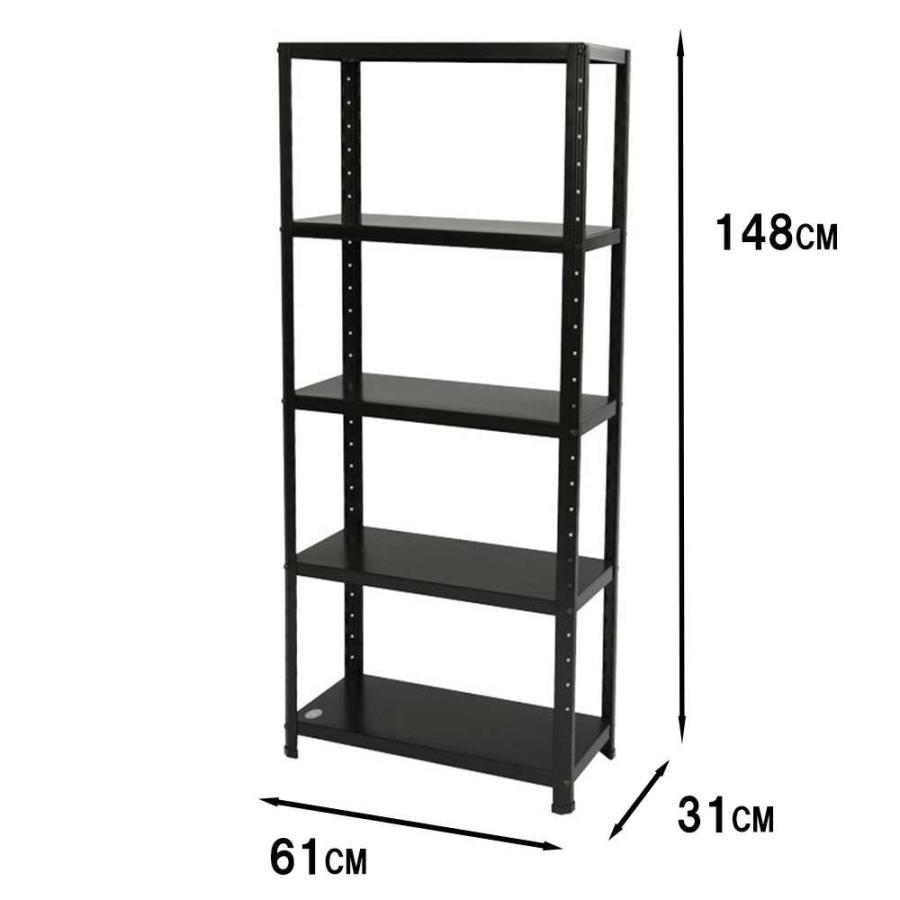 浅香工業 ニューファンシー ラック5BS 黒 5段 幅61×奥行31×高さ