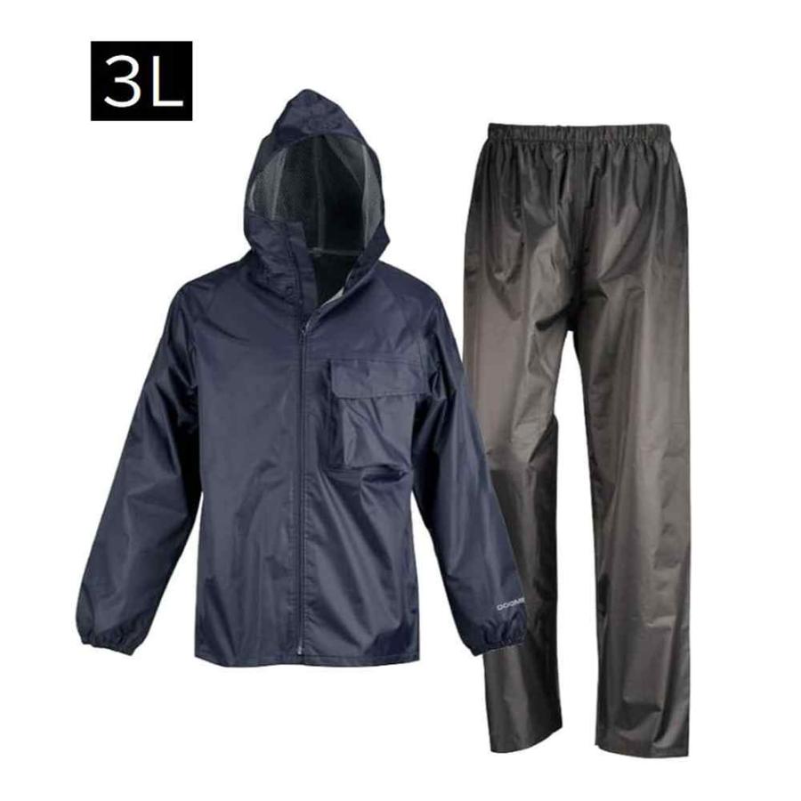 カジメイク ディフェンド レインフーディ 3Lサイズ ネイビー [レイン