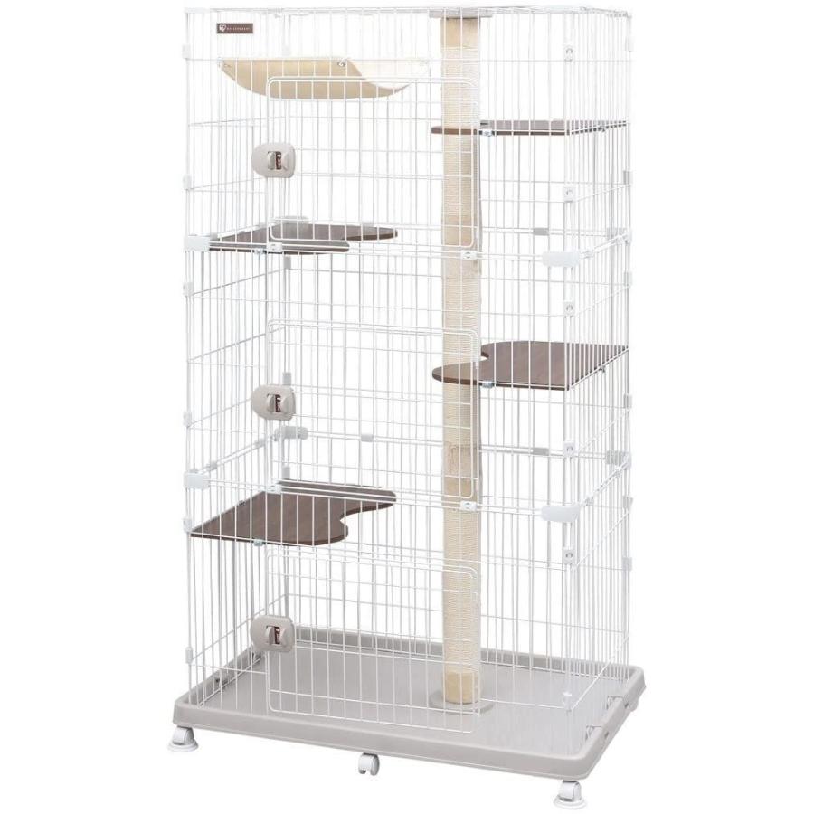 アイリスオーヤマ キャットランドケージ ワイド ホワイト 幅約93×奥行