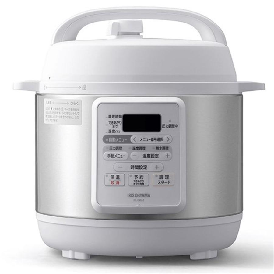 アイリスオーヤマ 電気圧力鍋 3.0L ホワイト PC-EMA3-W :4967576439374:ヤマキシヤフー店 - 通販 -  Yahoo!ショッピング