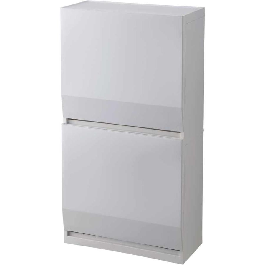 リス H&amp;H 通路で使える分別ダストボックス 2段 45L [ごみ箱 ゴミ箱 シンプル おしゃれ スリム 薄型 ダストボックス] グレー 爆買（Yahoo!・ヤマキシヤフー店）