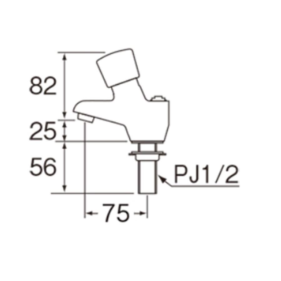 SANEI　自閉式立水栓(洗面所要用)　[単水栓　経済的　衛生的　自閉式機構　手洗い]　Y596C-13