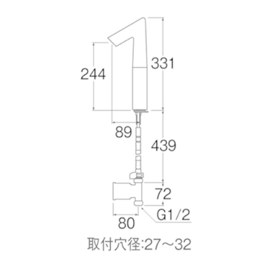 SANEI　自動水栓(洗面所用)　[単水栓　手洗い]　センサー　吐水　泡沫　EY506-2T-13
